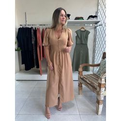 Vestido Manga - Bege - Elisete Ferreira