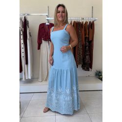 Vestido Bordado - Azul - Elisete Ferreira