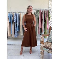 Vestido Cinto - Marrom - Elisete Ferreira
