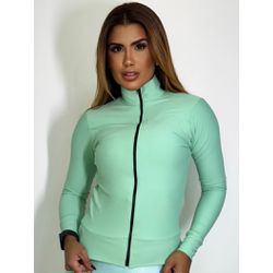 Casaco Zíper Tratorado Verde Menta - ELLAS FIT