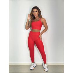 Conjunto Calça Top Joy Vermelho Apple - ELLAS FIT