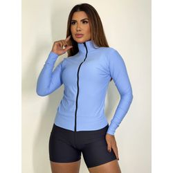 Casaco Zíper Tratorado Azul Sky - ELLAS FIT