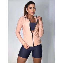 Casaco Zíper Tratorado Frapê - ELLAS FIT
