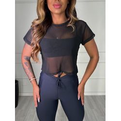Camiseta Tule Preta - ELLAS FIT