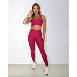 Conjunto Calça Top Alça Vinho Boheme - ELLAS FIT