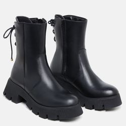 Bota Coturno Feminino Vega Cano Alto Preto - Emejota Outlet