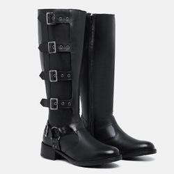 Bota Biker Feminina Larissa Preta - Emejota Outlet