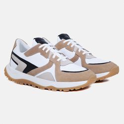 TÊNIS MASCULINO DESERT RUNNER OCRE-PRETO-BRANCO - Emejota Outlet