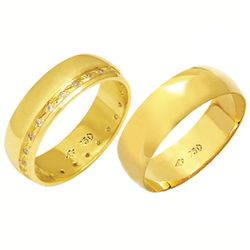 Alianças de casamento e noivado em ouro 18k 750 tr... - EMPORIUM DAS ALIANÇAS