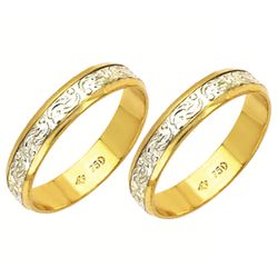 Alianças bodas de prata em ouro amarelo e ouro bra... - EMPORIUM DAS ALIANÇAS