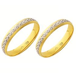 Alianças de casamento e noivado em ouro 18k 750 Tr... - EMPORIUM DAS ALIANÇAS