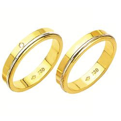 Alianças de casamento e noivado 02 tons em ouro 18... - EMPORIUM DAS ALIANÇAS