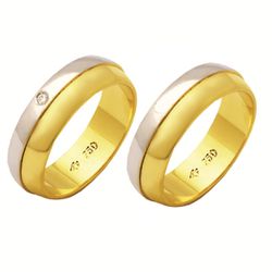 Alianças de casamento e noivado em ouro 18k 750 tr... - EMPORIUM DAS ALIANÇAS