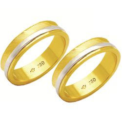 Alianças de casamento e noivado 2 tons em ouro 18k... - EMPORIUM DAS ALIANÇAS