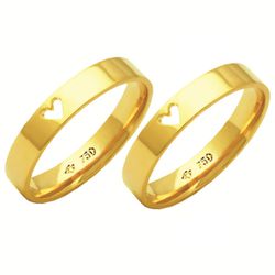 Alianças de casamento e noivado em ouro 18k 750 tr... - EMPORIUM DAS ALIANÇAS