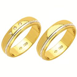 Alianças de casamento e noivado em ouro 18k 750 co... - EMPORIUM DAS ALIANÇAS