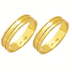 Alianças de casamento e noivado em ouro 18k 750 tr... - EMPORIUM DAS ALIANÇAS