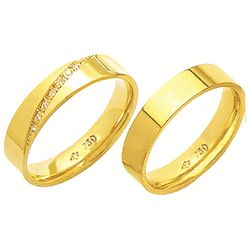 Alianças de casamento e noivado em ouro 18k 750 co... - EMPORIUM DAS ALIANÇAS