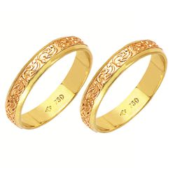 Alianças bodas de ouro em ouro amarelo e ouro verm... - EMPORIUM DAS ALIANÇAS