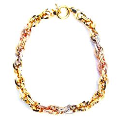 Pulseira de Ouro Meticulosa com Ouro branco, verme... - EMPORIUM DAS ALIANÇAS