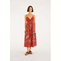 VESTIDO LONGO ESTAMPADO SONHO DE PAVÃO - Empório Isa