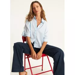 CAMISA ALGODÃO ONDAS AZUL - Empório Isa