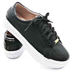 Tênis Feminino Casual em Couro - Preto - UB110-POL... - ENURI - Calçados Masculinos