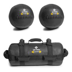 Kit De 2 Wall Ball + Power Bag Crossfit Funcional - Equipamentos Line Fitness