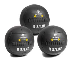 Kit Wall Ball 4 Kg - 6 Kg - 8 Kg em Couro - Equipamentos Line Fitness