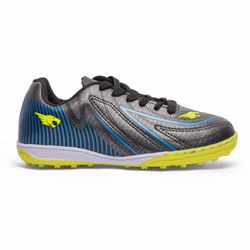 Chuteira Vitaly Society Infantil - Preto/Azul/amar... - IBAL Esportivos