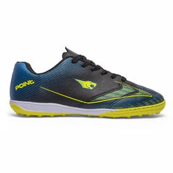 Chuteira Point Society Adulto - Preto/Azul/Amarelo - IBAL Esportivos