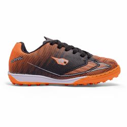 Chuteira Point Society Infantil - Preto/Laranja/Pr... - IBAL Esportivos