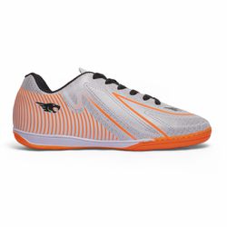  Chuteira Vitaly Futsal Adulto - Branco/Laranja - IBAL Esportivos