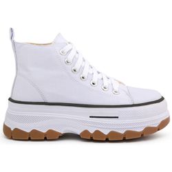 Tênis Cano Alto Lona Star Branco - Estalo Shoes