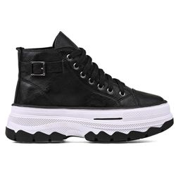 Tênis Cano Alto Courino Star Preto - Estalo Shoes