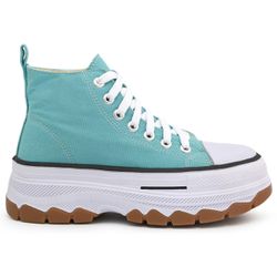 Tênis Cano Alto Lona Star Turquesa - Estalo Shoes