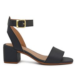 Sandália Salto Bloco Star Preto - Estalo Shoes
