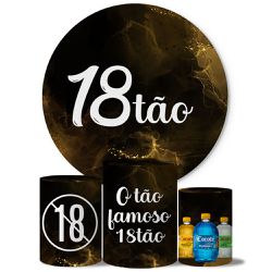 Trio Capas Cilindros + Painel Tema O famoso 18tão Dourado Veste Fácil - 18tão 1 - ESTAMPARIA NET 