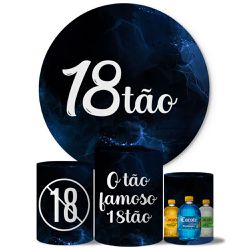 Trio Capas Cilindros + Painel Tema O famoso 18tão Azul Veste Fácil - 18tão 2 - ESTAMPARIA NET 