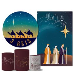 Trio Capas + Painéis Casado Tema 3 Reis - 1725 - ESTAMPARIA NET 