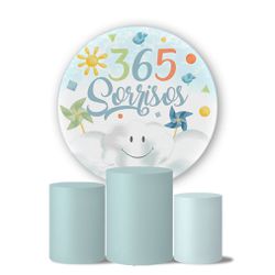 Kit Painel Cilindro Tema 365 Sorrisos 2 - 1490 - ESTAMPARIA NET 