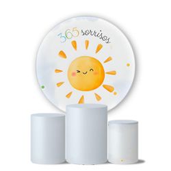 Kit Painel Cilindro Tema 365 Sorrisos 3 - 1499 - ESTAMPARIA NET 