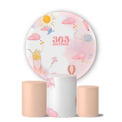 Kit Painel Cilindro Tema 365 Sorrisos 4 - 1503 - ESTAMPARIA NET 
