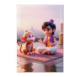 Painel Retangular Tema Aladdin Cute - 1382 - ESTAMPARIA NET 