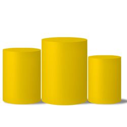 Trio Capas Cilindros Amarelo Liso Veste Fácil C/ Elástico - 1318 - ESTAMPARIA NET 