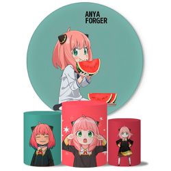 Trio Capas Cilindros + Painel Tema Anya Forger Veste Fácil - 9520 - ESTAMPARIA NET 