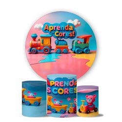 Kit Painel Cilindro Tema Aprenda As Cores - 1854 - ESTAMPARIA NET 