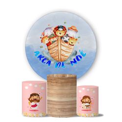 Kit Painel Cilindro Tema Arca De Noé 3 - 1633 - ESTAMPARIA NET 