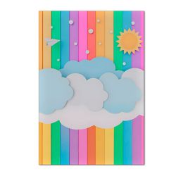 Painel Retangular Tema Arco Iris Infantil - 1850 - ESTAMPARIA NET 