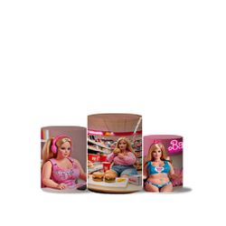 Trio Capas Cilindro Tema Barbie Plus Size - 1358 - ESTAMPARIA NET 